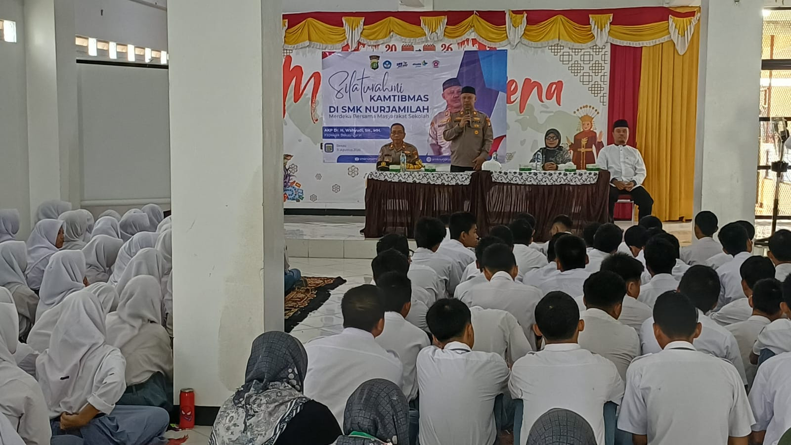 Jaga Jakarta On The Spot, Kapolsek Bekasi Barat Edukasi Siswa SMK Nurjamillah Bintara