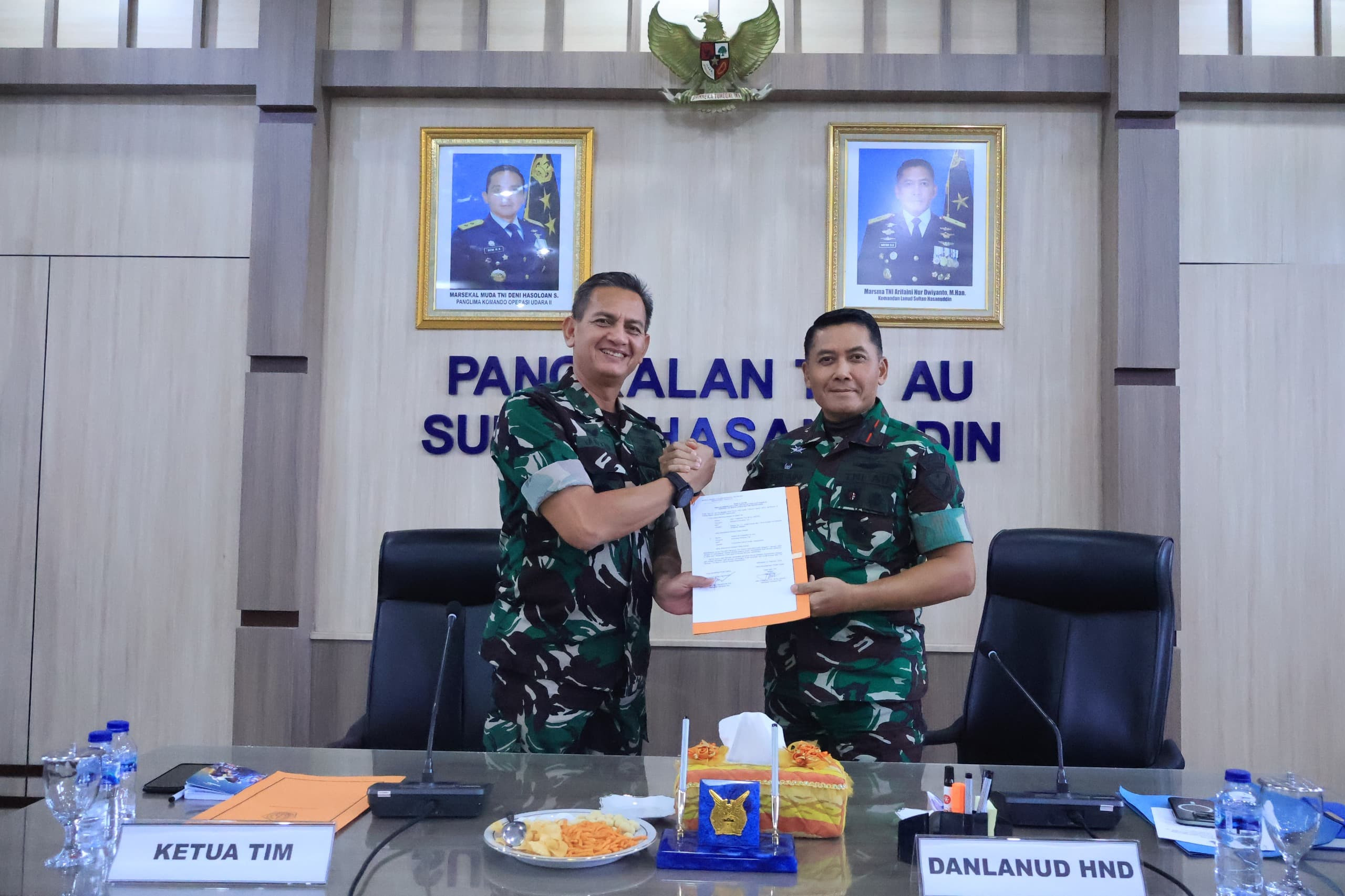 Danlanud Sultan Hasanuddin Menerima Tim Audit Itjen TNI