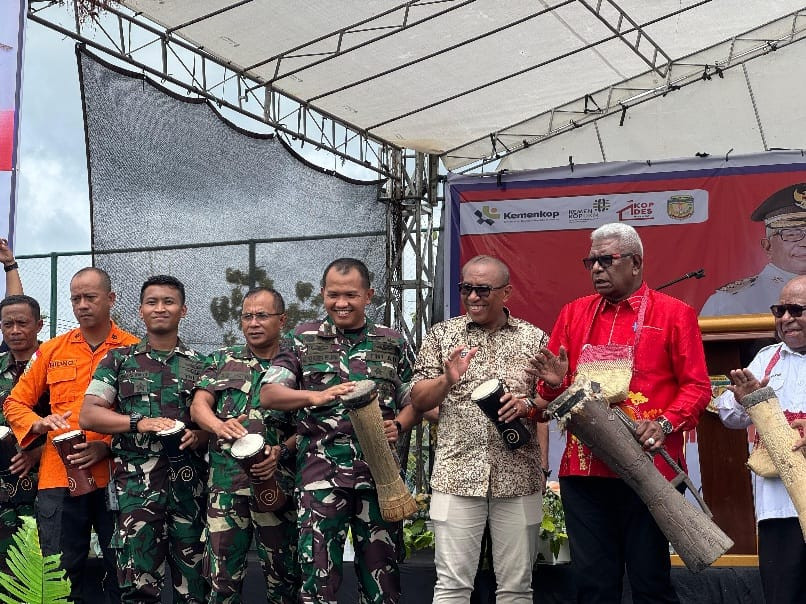 Dandim 1710/Mimika Hadiri Lounching Koperasi Desa/Kelurahan Merah Putih Di Wilayah Kabupaten Mimika