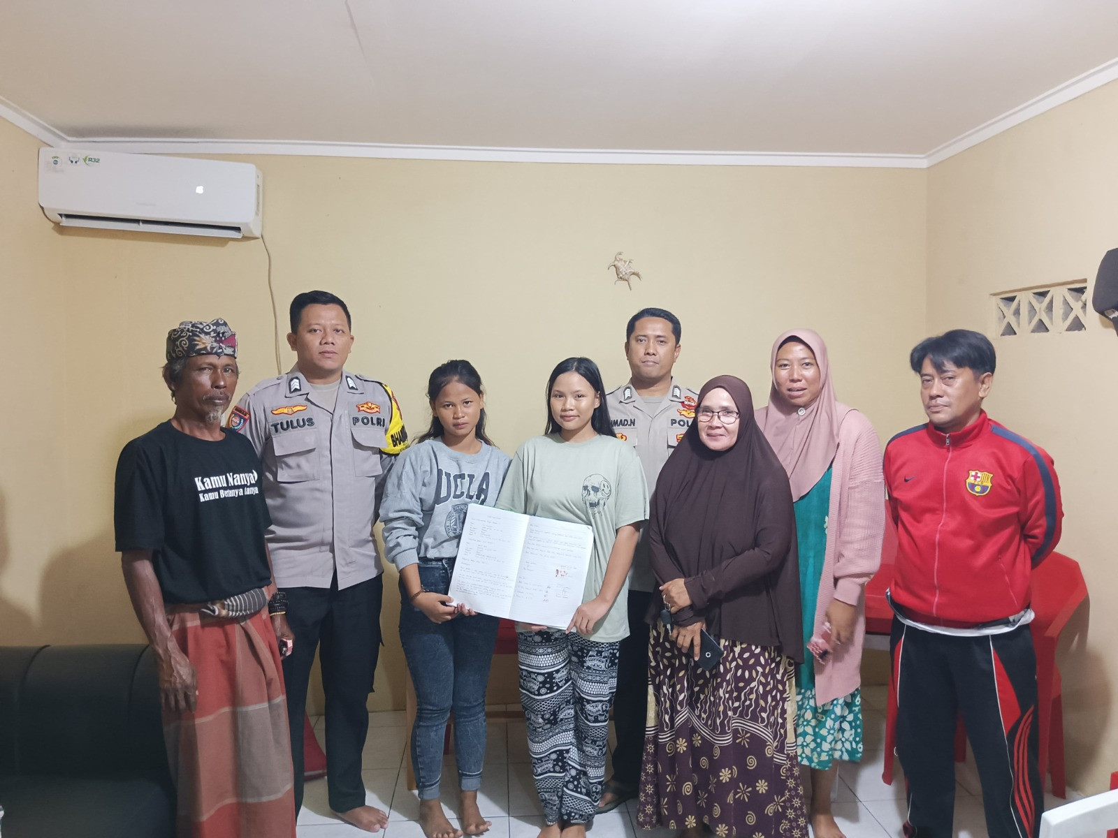 Polsubsektor Pulau Lancang Bersama Bhabinkamtibmas Lakukan Problem Solving Kasus Perkelahian Remaja Putri