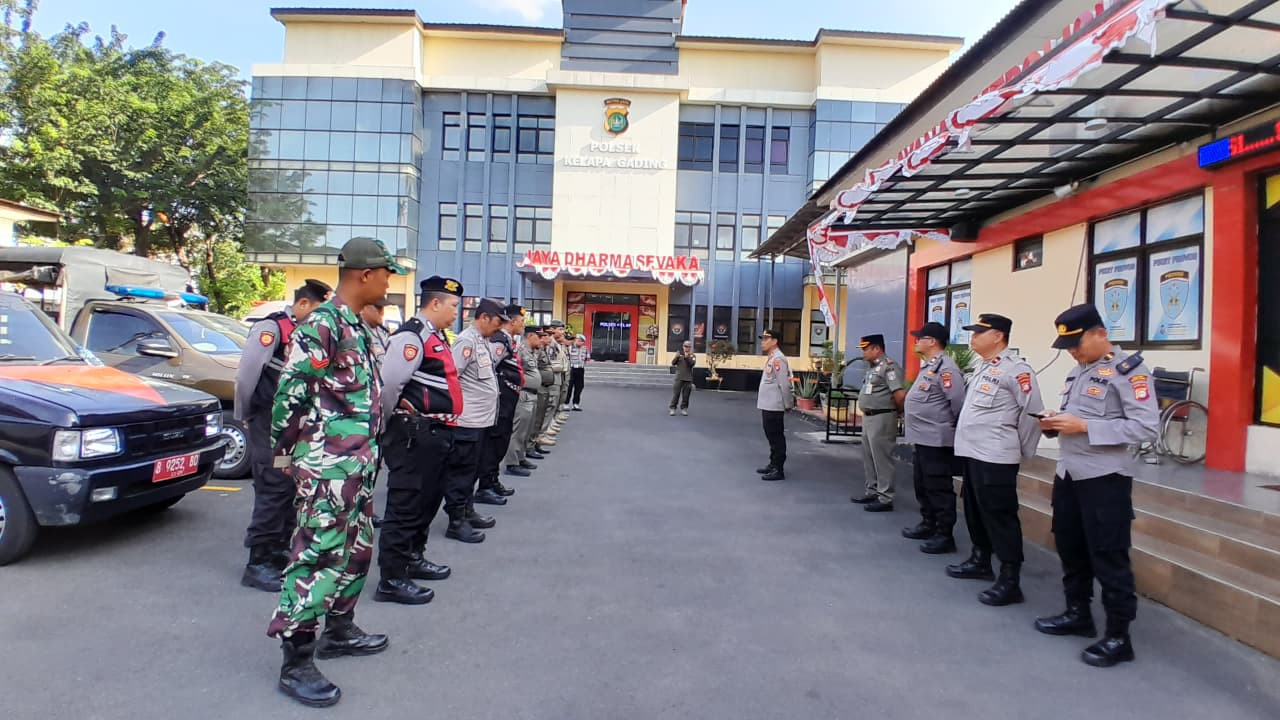 Polsek Kelapa Gading Gelar Apel Patroli “Jaga Jakarta” Bersama Tiga Pilar
