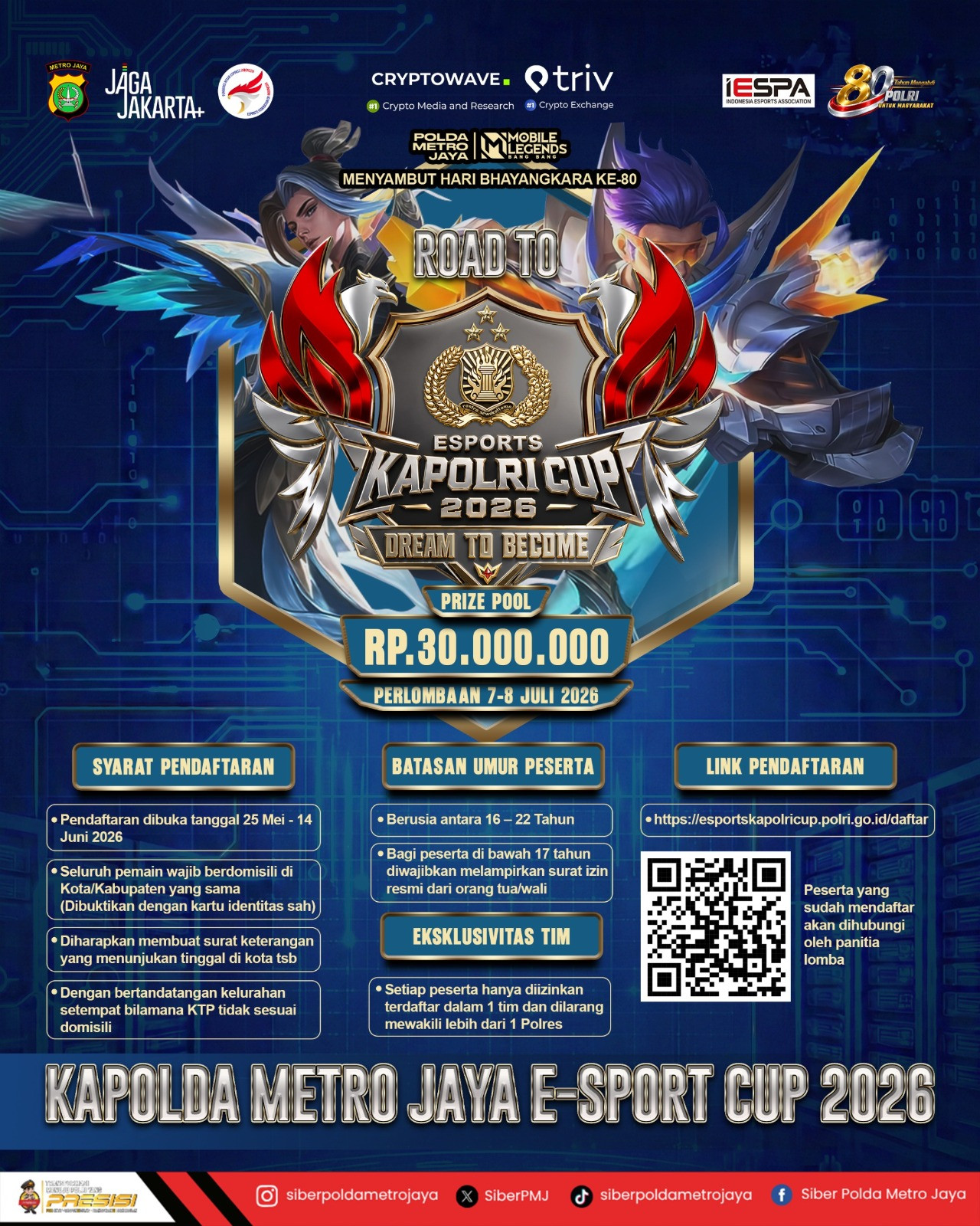 Polda Metro Jaya Gelar Road to E-Sport Tournament Kapolda Cup 2026, Wadah Prestasi Generasi Muda