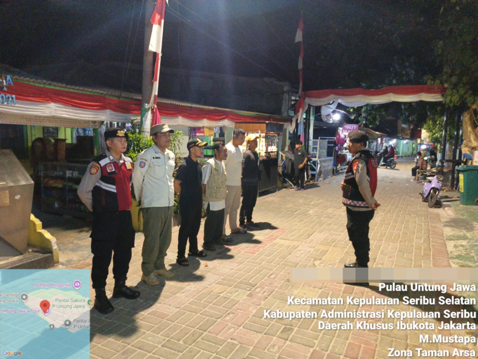 Patroli Malam Polsek Kepulauan Seribu Selatan, Polisi Ingatkan Warga Waspada Angin Kencang dan Ombak