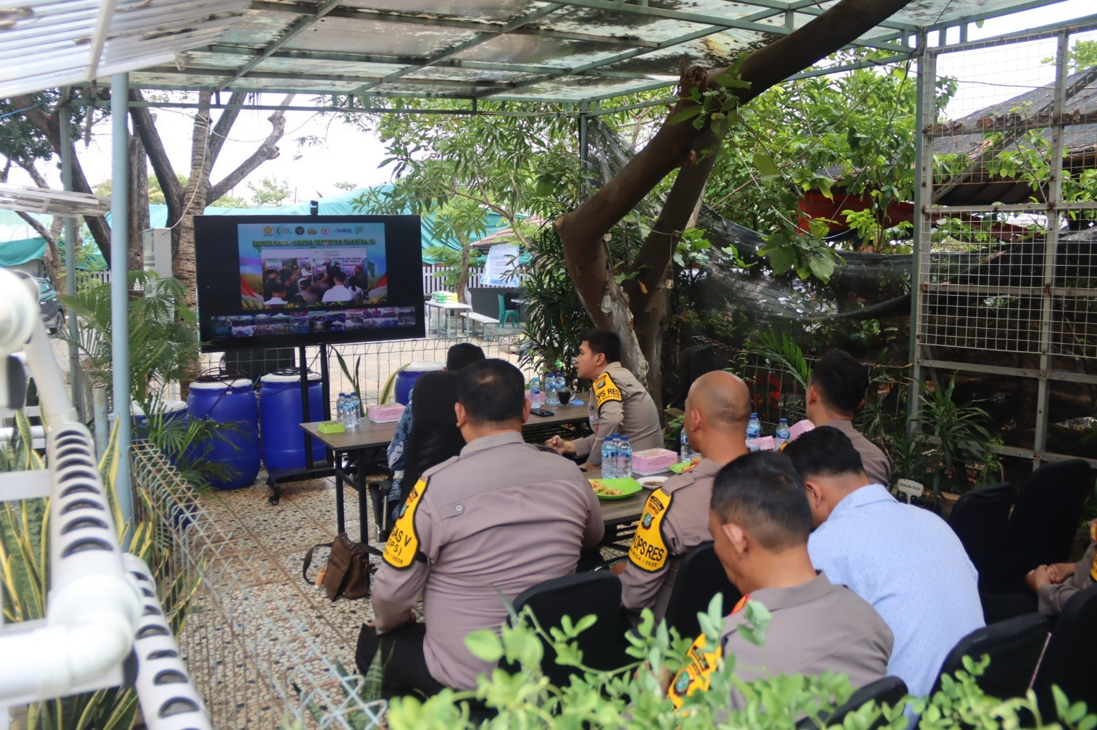 Polres Kepulauan Seribu Ikuti Zoom Meeting Panen Raya Jagung Serentak Kuartal III