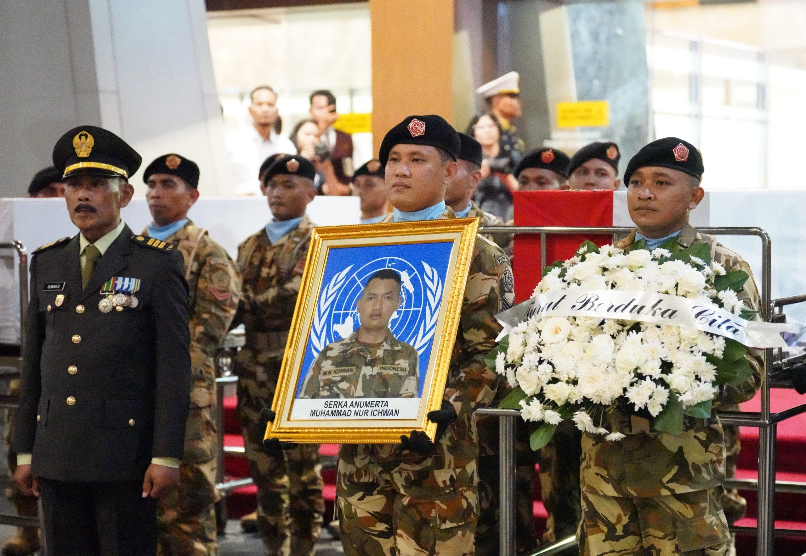 Kasad Pimpin Pelepasan Tiga Jenazah Prajurit TNI Satgas UNIFIL