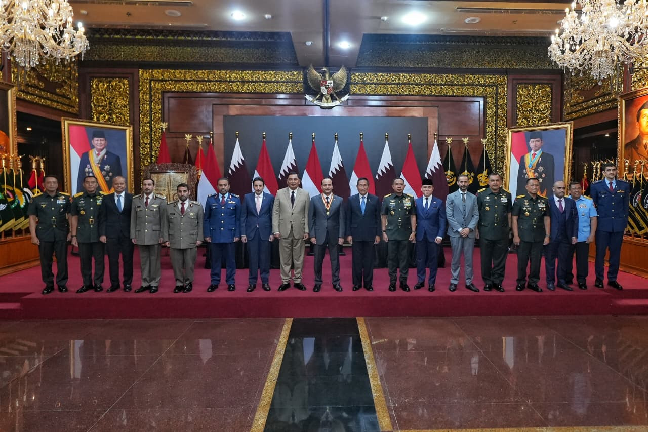 Panglima TNI Dampingi Menhan RI Terima Kunjungan Wakil Perdana Menteri sekaligus Menteri Negara Urusan Pertahanan Qatar