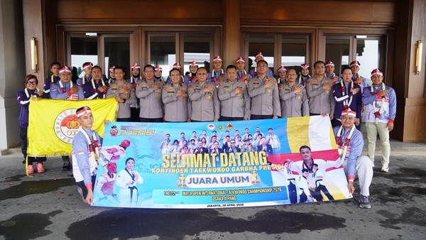As SDM Kapolri Sambut Kontingen Taekwondo Polri Juara Umum WATA Championship di Soetta