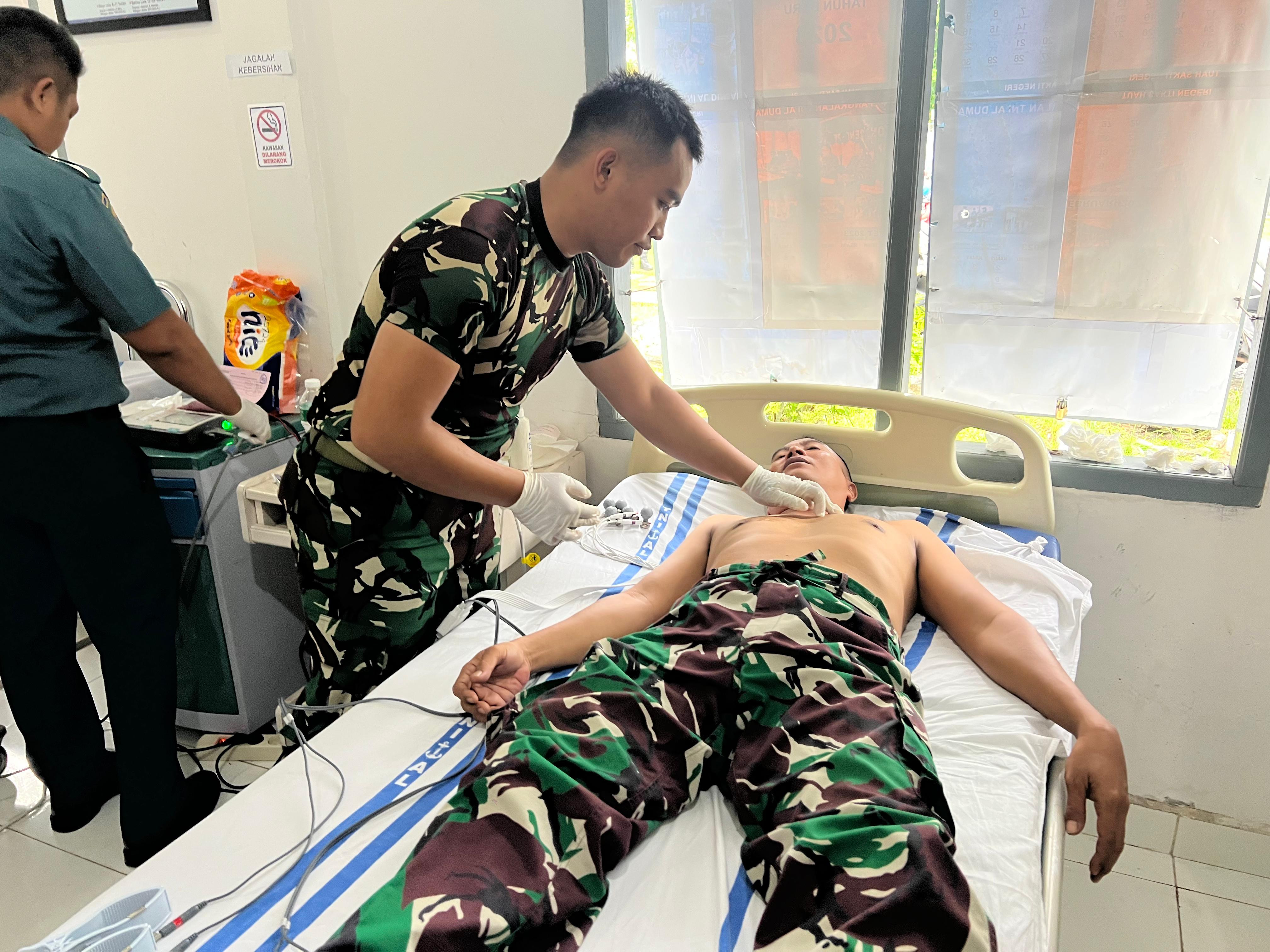 Gelar Uji Pemeriksaan Kesehatan, Lanal Dumai Laksanakan Deteksi Dini Kondisi Kesehatan Prajurit