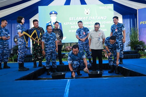 Danlanud Sultan Hasanuddin Dampingi Kasau Ground Breaking Satrad Takalar