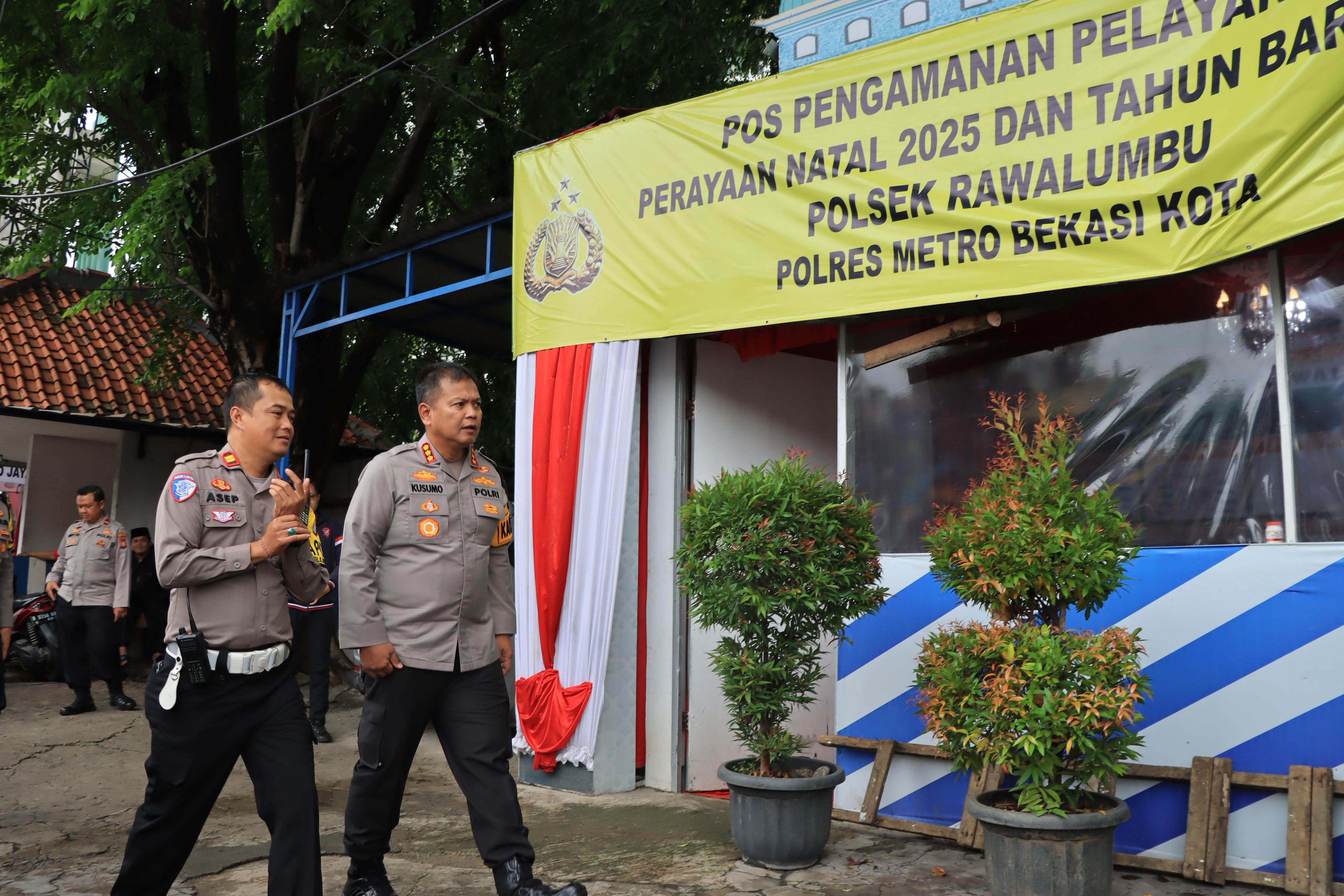 Kapolres Metro Bekasi Kota Tinjau Pos Pengamanan NATARU di Bekasi Timur, Cek Kesiapan Operasi Lilin Jaya 2025