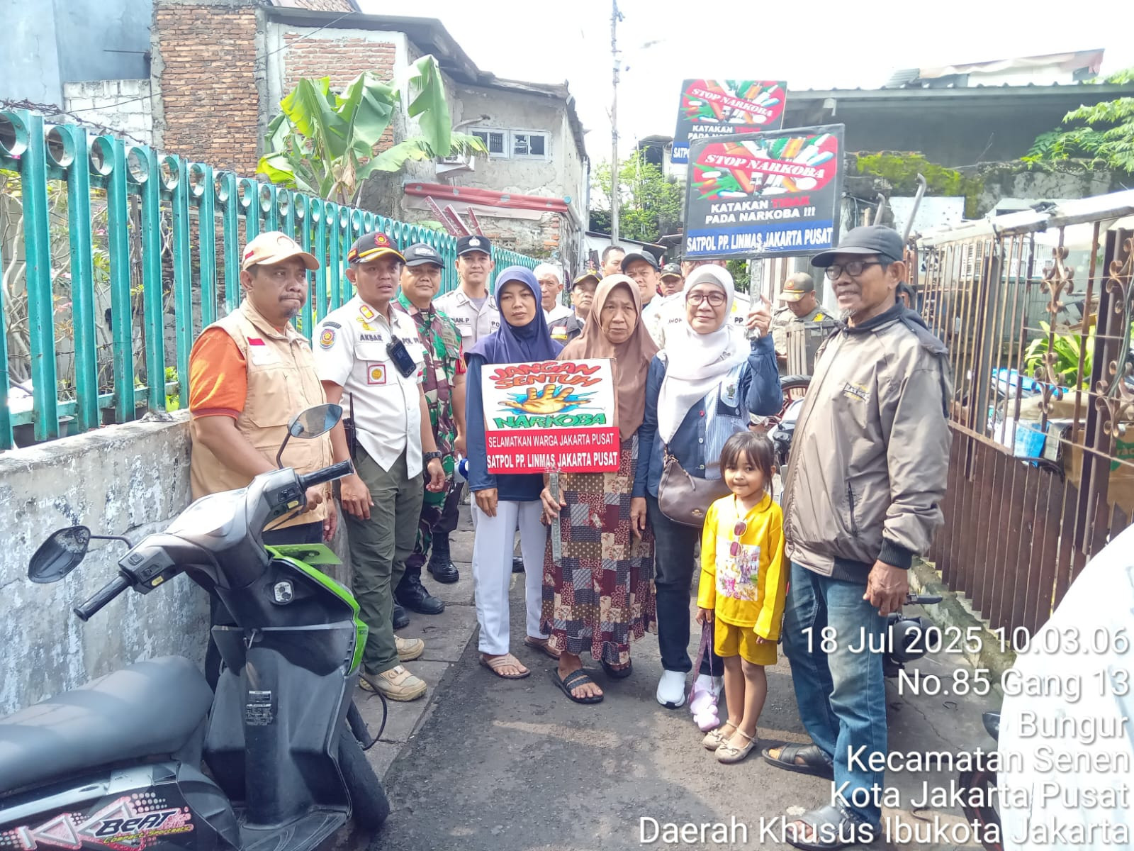 Tiga Pilar Kelurahan Bungur Gelar Sosialisasi Bahaya Narkoba di RW 02, Kecamatan Senen