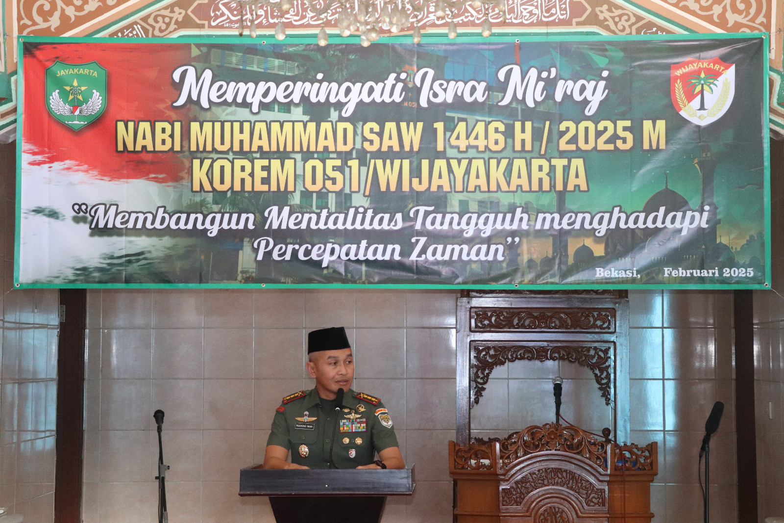 Korem 051/Wijayakarta Menggelar Peringatan Isra Mi'raj 1446 H/2025 M