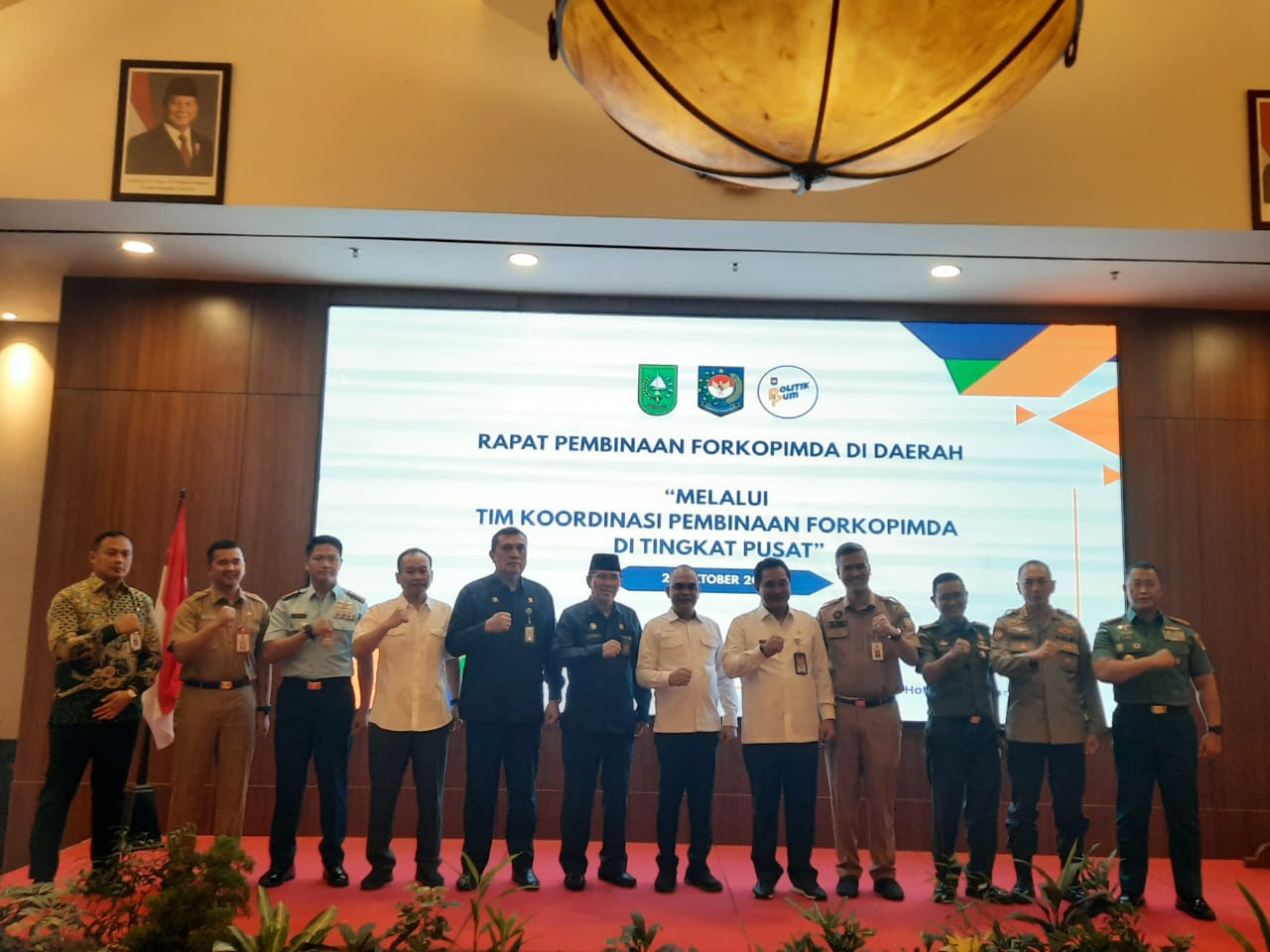 Perkuat Sinergitas Antar Unsur Forkopimda, Danlanal Dumai Hadiri Pembinaan dan Monitoring Evaluasi Forkopimda Tingkat Pusat
