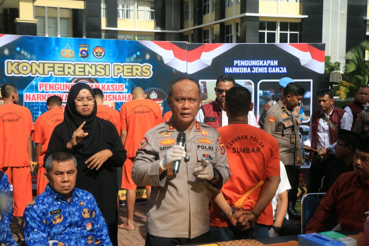 Polisi Bongkar 37 Kasus Narkoba, Sita 50 Kg Sabu dan 49 Kg Ganja di Sumbar