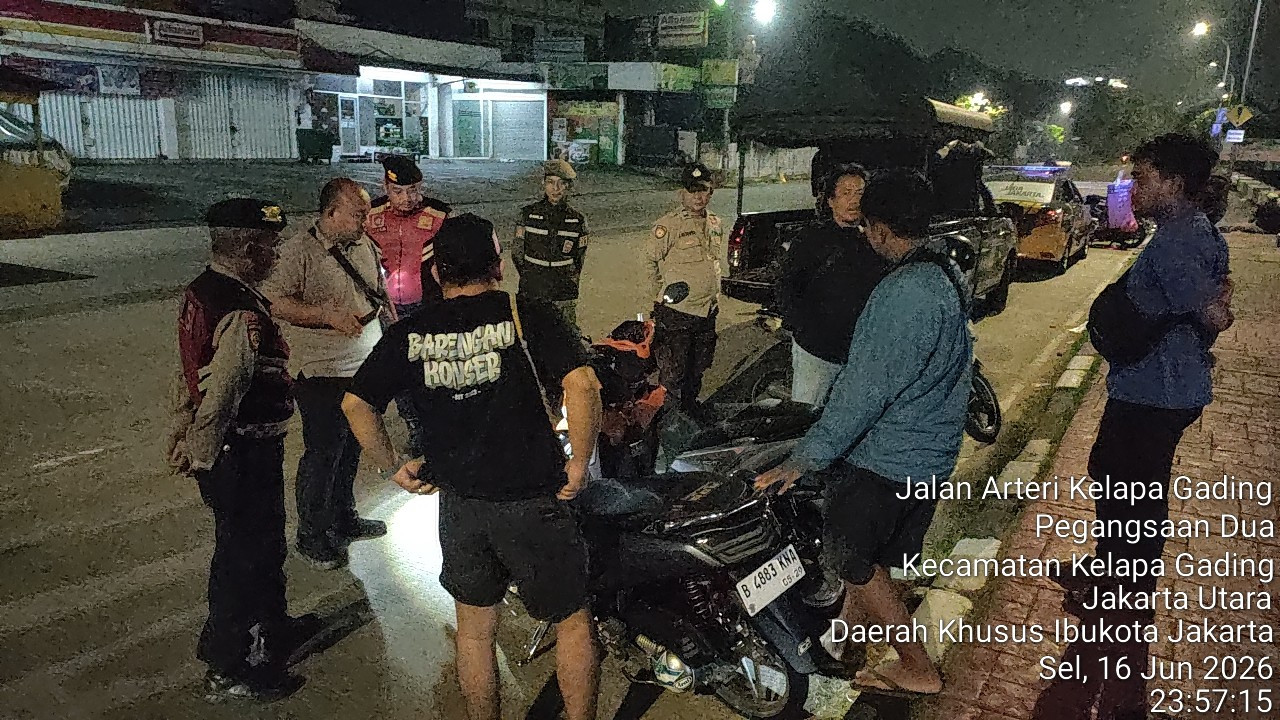 Polsek Kelapa Gading Gelar Patroli KRYD, Antisipasi Tawuran dan Kejahatan Jalanan