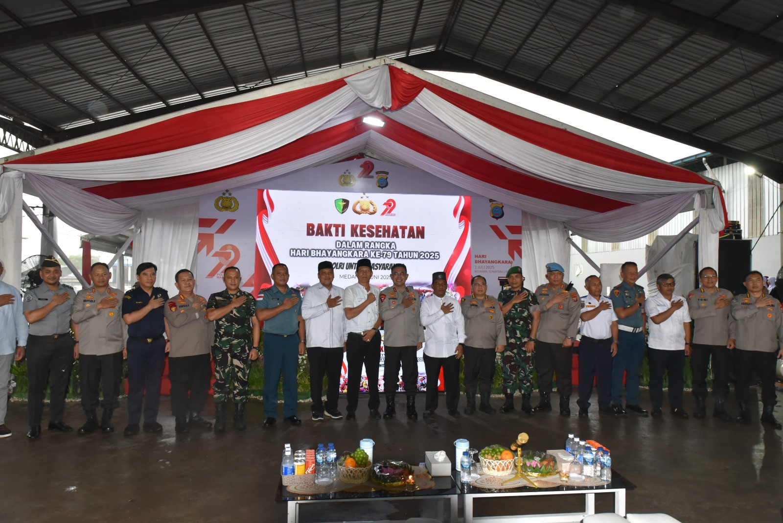 Jaga Soliditas TNI-Polri, Dansatrol Lantamal I Hadiri Acara Bakti Kesehatan Hari Bhayangkara Ke-79