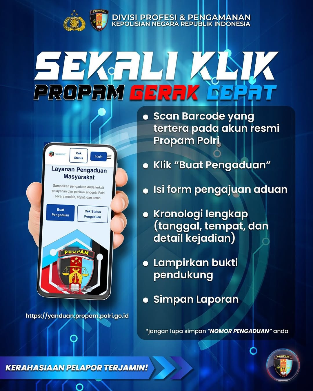 Propam Polri Luncurkan Layanan Pengaduan Cepat, Cukup Scan QR dan Lapor!