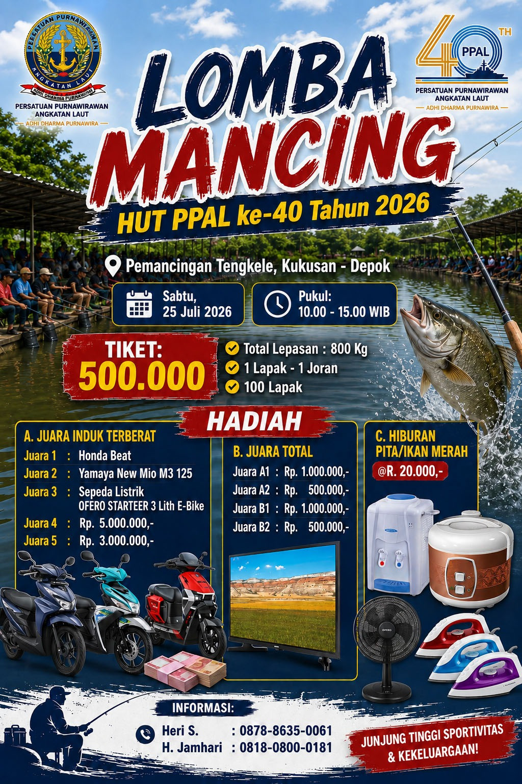 PPAL Gelar Lomba Mancing Dalam Rangka HUT Ke-40, Ajak Masyarakat Meriahkan Semangat Kebersamaan