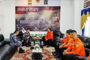 Danlanal Sibolga Terima Kunjungan Silaturahmi Kepala Kantor Pencarian dan Pertolongan Kelas B Nias