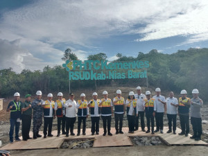 Danlanal Nias Hadiri Groundbreaking Rumah Sakit Pratama Nias Barat