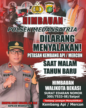 Kapolsek Medansatria Imbau Warga Tak Nyalakan Petasan Saat Tahun Baru 2026