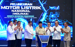 Panglima TNI Hadiri  Peluncurkan Motor Listrik Nasional oleh Presiden RI