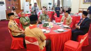 Danlanal Bintan Hadiri Upacara Peringatan Hari Pramuka Ke-65 Tingkat Provinsi Kepri
