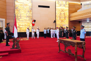 Wapang TNI Pimpin Sertijab Kapuspen TNI, Dan PMPP, dan Kapusjaspermildas