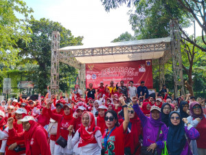 Polsek Koja Pengamanan Semarak HUT RI ke-81, 1.000 Warga Tugu Selatan Meriahkan Senam dan Gerak Jalan
